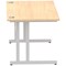 Impulse 1400mm Rectangular Desk, Silver Cantilever Leg, Maple
