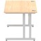 Impulse 1400mm Rectangular Desk, Silver Cantilever Leg, Maple