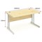 Impulse Rectangular Desk, 1600mm Wide, Silver Legs, Maple, Installed