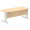 Impulse 1800mm Rectangular Desk, Silver Cantilever Leg, Maple