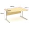Impulse Wave Desk, Right Hand, 1400mm Wide, Silver Legs, Maple, Installed