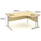 Impulse Corner Desk, Right Hand, 1600mm Wide, Silver Legs, Maple, Installed