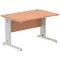 Impulse 1200mm Rectangular Desk, Silver Cable Managed Leg, Beech