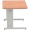 Impulse 1200mm Rectangular Desk, Silver Cable Managed Leg, Beech
