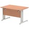 Impulse 1200mm Rectangular Desk, Silver Cable Managed Leg, Beech