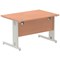 Impulse 1200mm Rectangular Desk, Silver Cable Managed Leg, Beech