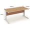 Impulse 1400mm Rectangular Desk, Silver Cable Managed Leg, Beech