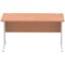 Impulse 1400mm Rectangular Desk, Silver Cable Managed Leg, Beech