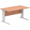 Impulse 1400mm Rectangular Desk, Silver Cable Managed Leg, Beech
