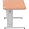 Impulse 1400mm Rectangular Desk, Silver Cable Managed Leg, Beech
