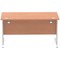 Impulse 1400mm Rectangular Desk, Silver Cable Managed Leg, Beech