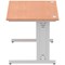 Impulse 1400mm Rectangular Desk, Silver Cable Managed Leg, Beech