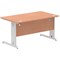 Impulse 1400mm Rectangular Desk, Silver Cable Managed Leg, Beech