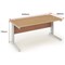 Impulse 1600mm Rectangular Desk, Silver Cable Managed Leg, Beech