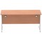 Impulse 1600mm Rectangular Desk, Silver Cable Managed Leg, Beech