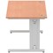Impulse 1600mm Rectangular Desk, Silver Cable Managed Leg, Beech