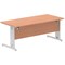 Impulse 1800mm Rectangular Desk, Silver Cable Managed Leg, Beech