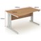 Impulse Plus Wave Desk, Left Hand, 1400mm Wide, Silver Cable Managed Legs, Beech, Installed