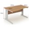 Impulse Plus Wave Desk, Left Hand, 1600mm Wide, Silver Cable Managed Legs, Beech