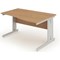 Impulse Plus Wave Desk, Right Hand, 1600mm Wide, Silver Cable Managed Legs, Beech, Installed
