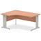 Impulse 1600mm Corner Desk, Left Hand, Silver Cable Managed Leg, Beech