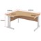 Impulse 1600mm Corner Desk, Left Hand, Silver Cable Managed Leg, Beech
