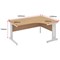 Impulse 1600mm Corner Desk, Right Hand, Silver Cable Managed Leg, Beech