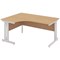 Impulse Plus Corner Desk, Left Hand, 1800mm Wide, Silver Cable Managed Legs, Beech, Installed