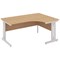 Impulse Plus Corner Desk, Right Hand, 1800mm Wide, Silver Cable Managed Legs, Beech, Installed