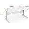 Impulse 1200mm Rectangular Desk, Silver Cable Managed Leg, White