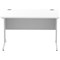 Impulse 1200mm Rectangular Desk, Silver Cable Managed Leg, White
