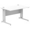 Impulse 1200mm Rectangular Desk, Silver Cable Managed Leg, White