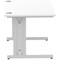 Impulse 1200mm Rectangular Desk, Silver Cable Managed Leg, White