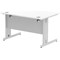 Impulse 1200mm Rectangular Desk, Silver Cable Managed Leg, White