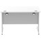 Impulse 1200mm Rectangular Desk, Silver Cable Managed Leg, White