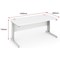 Impulse Plus Rectangular Desk, 1400mm Wide, Silver Cable Managed Legs, White, Installed