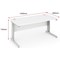 Impulse 1400mm Rectangular Desk, Silver Cable Managed Leg, White