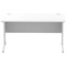 Impulse 1400mm Rectangular Desk, Silver Cable Managed Leg, White