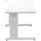 Impulse 1400mm Rectangular Desk, Silver Cable Managed Leg, White