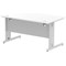 Impulse 1400mm Rectangular Desk, Silver Cable Managed Leg, White