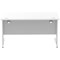 Impulse 1400mm Rectangular Desk, Silver Cable Managed Leg, White