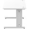 Impulse 1400mm Rectangular Desk, Silver Cable Managed Leg, White