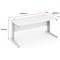 Impulse 1600mm Rectangular Desk, Silver Cable Managed Leg, White