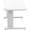 Impulse 1600mm Rectangular Desk, Silver Cable Managed Leg, White