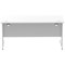 Impulse 1600mm Rectangular Desk, Silver Cable Managed Leg, White