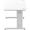 Impulse 1600mm Rectangular Desk, Silver Cable Managed Leg, White