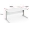 Impulse 1800mm Rectangular Desk, Silver Cable Managed Leg, White
