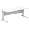 Impulse 1800mm Rectangular Desk, Silver Cable Managed Leg, White