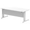 Impulse 1800mm Rectangular Desk, Silver Cable Managed Leg, White