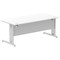 Impulse 1800mm Rectangular Desk, Silver Cable Managed Leg, White